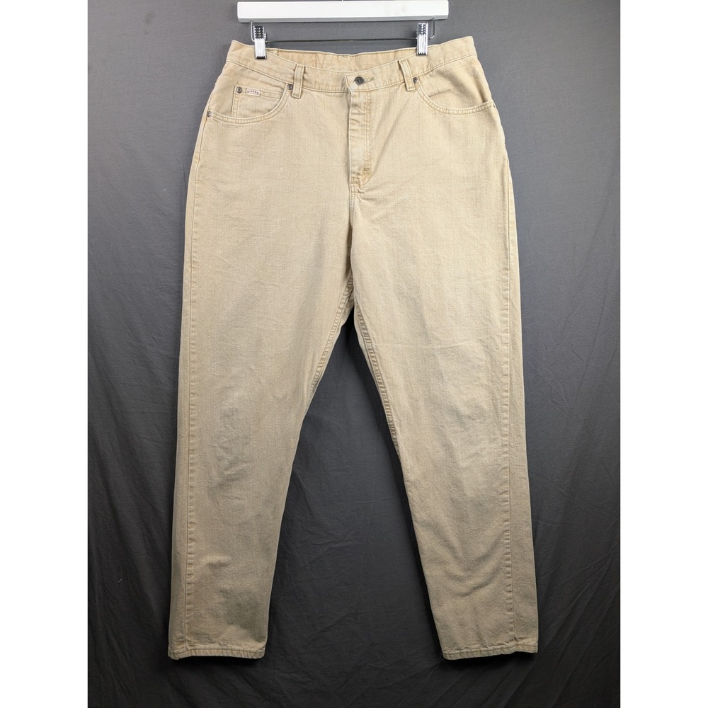 Riders by Lee Womens Tan High Rise Straight Leg Denim Jeans 14L